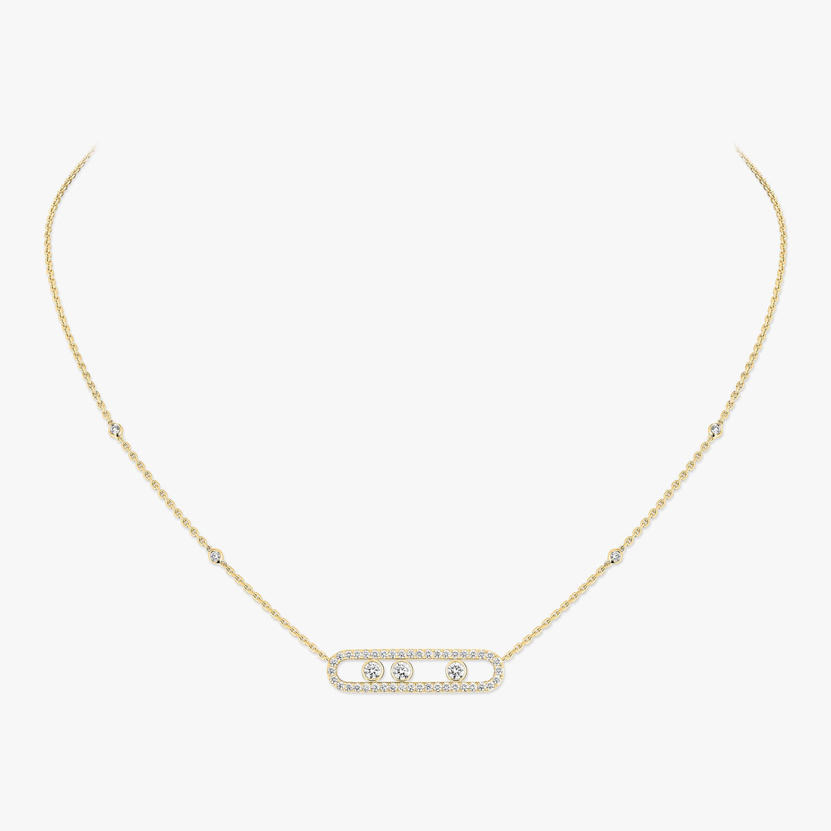 [Dream ] Move Pave_ Rose Gold Diamond Necklace