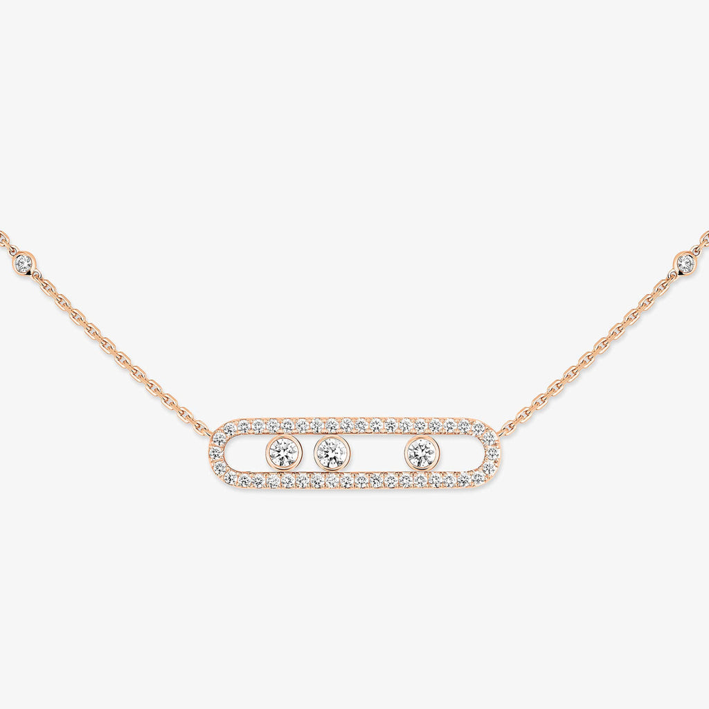 [Dream ] Move Pave_ Rose Gold Diamond Necklace