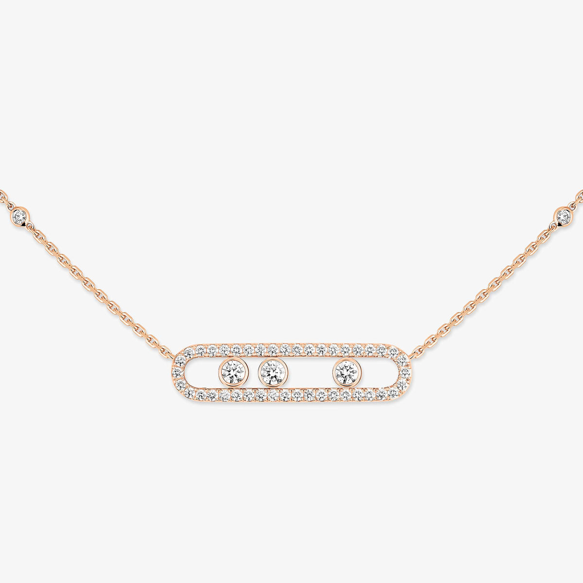 [Dream ] Move Pave_ Rose Gold Diamond Necklace