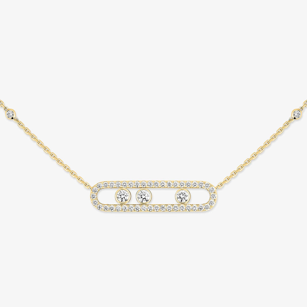 [Dream ] Move Pave_ Rose Gold Diamond Necklace