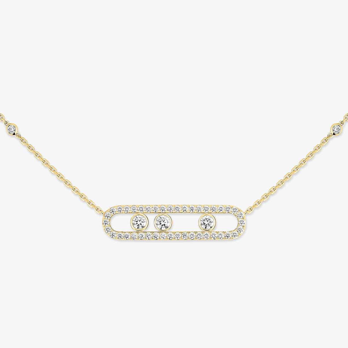 [Dream ] Move Pave_ Rose Gold Diamond Necklace