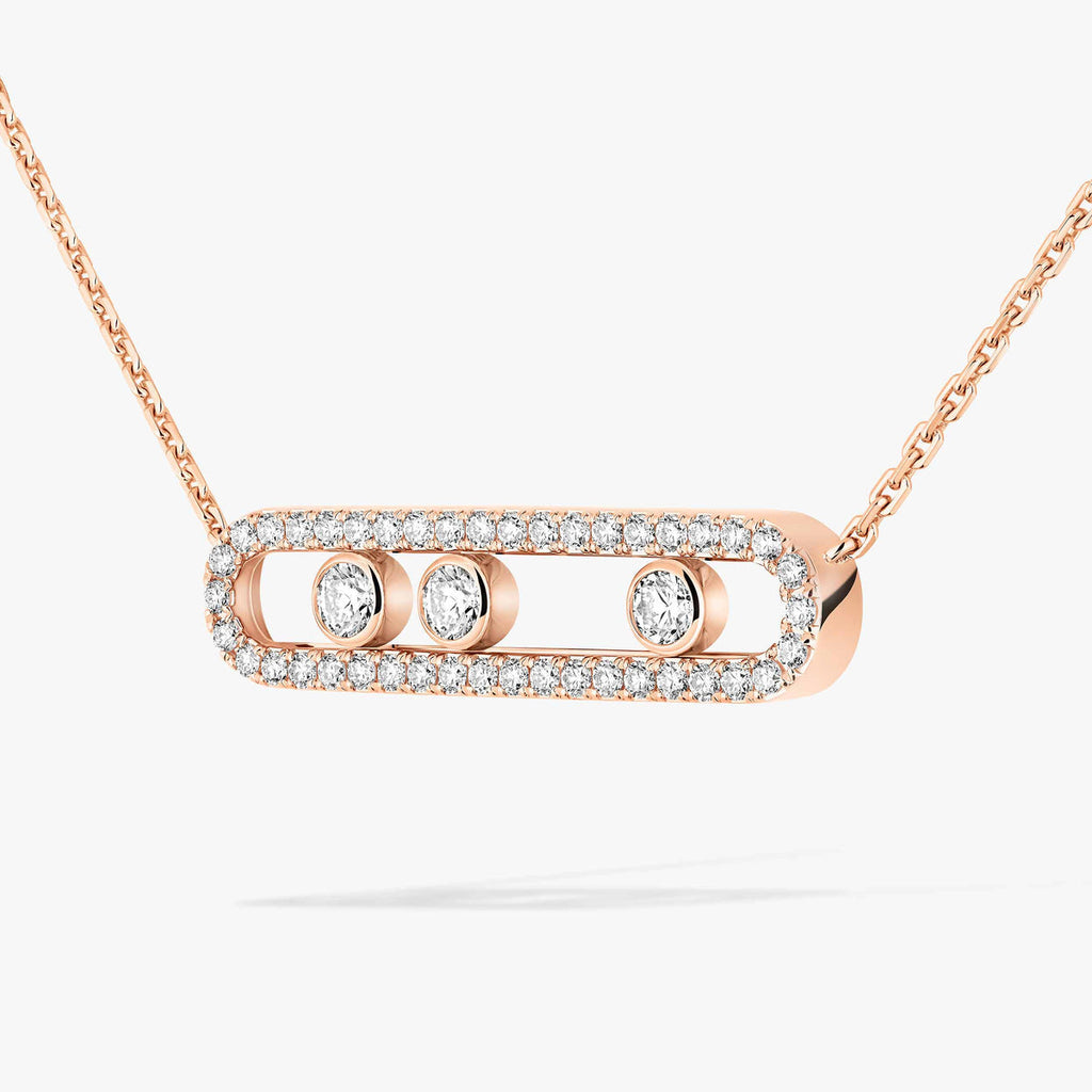 [Dream ] Move Pave_ Rose Gold Diamond Necklace