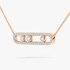 [Dream ] Move Pave_ Rose Gold Diamond Necklace