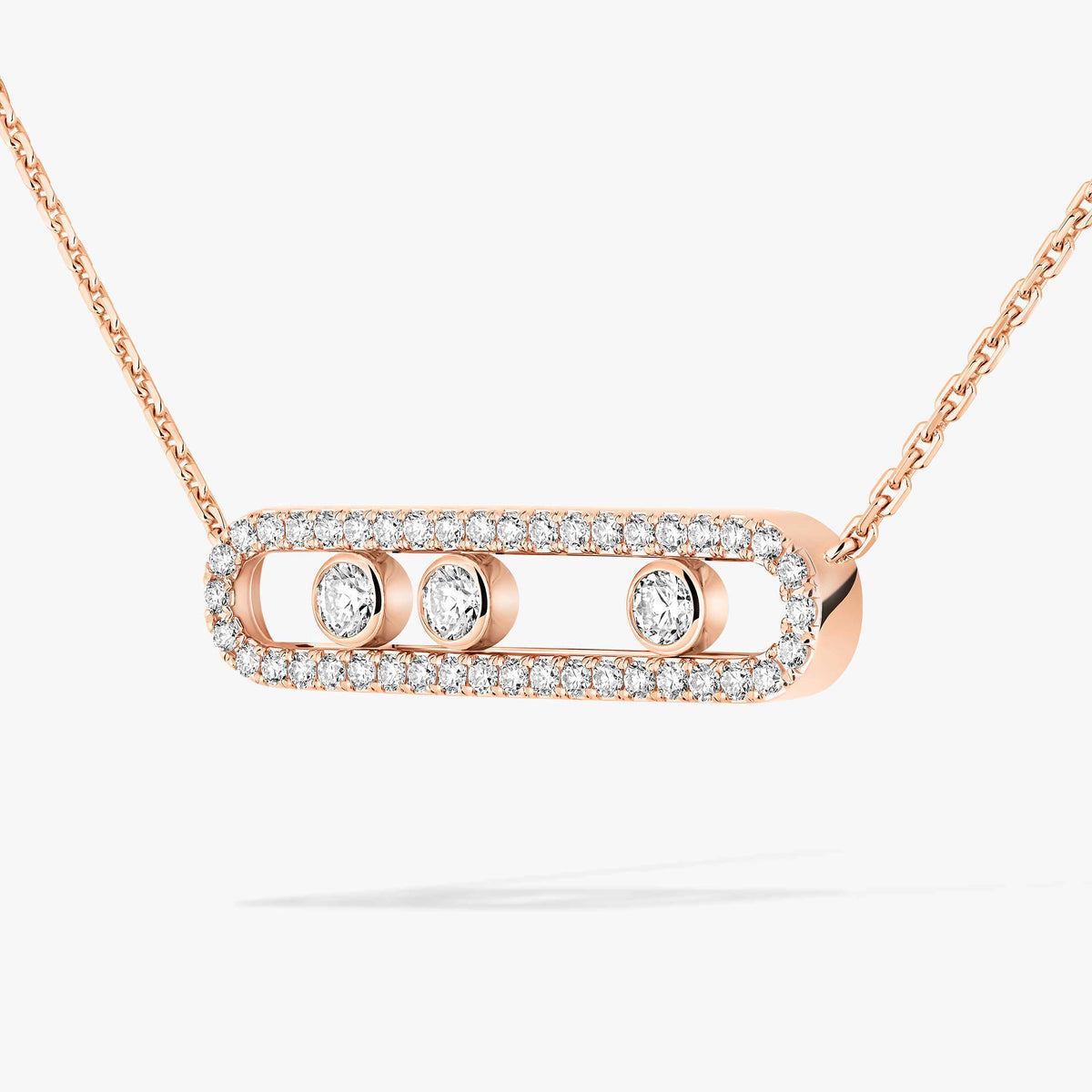 [Dream ] Move Pave_ Rose Gold Diamond Necklace