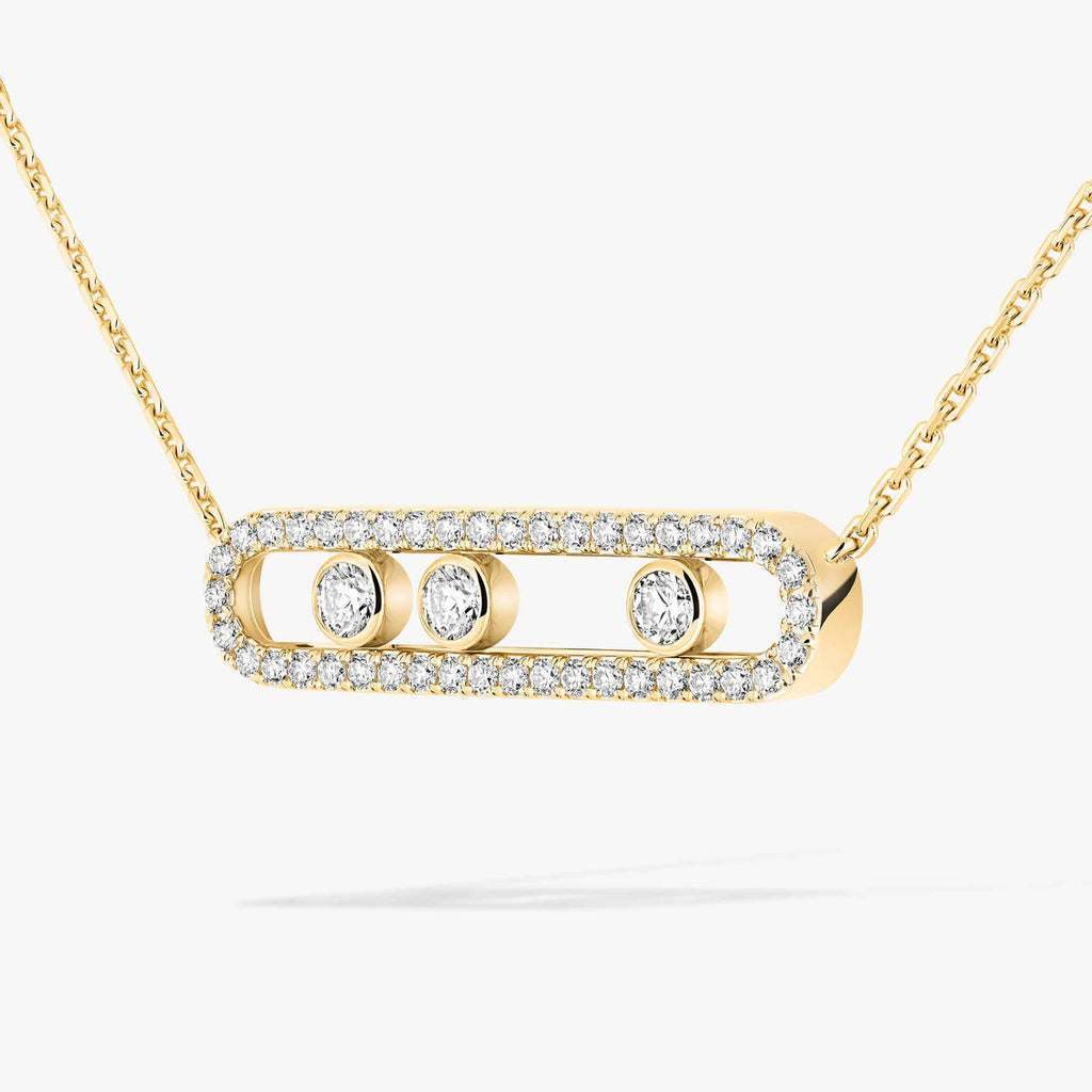 [Dream ] Move Pave_ Rose Gold Diamond Necklace