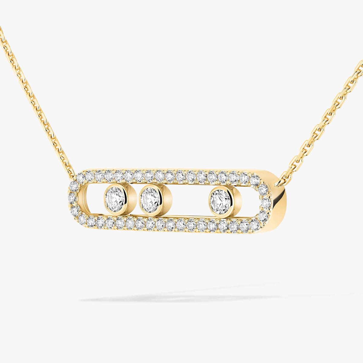 [Dream ] Move Pave_ Rose Gold Diamond Necklace