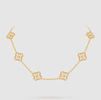 [¡®Dream¡¯]CLOVER 10 MOTIFS FULL DIAMOND NECKLACE
