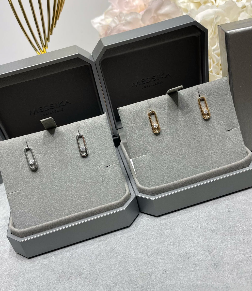 [Dream ]MOVE UNO SMALL 1 DIAMOND EARRINGS