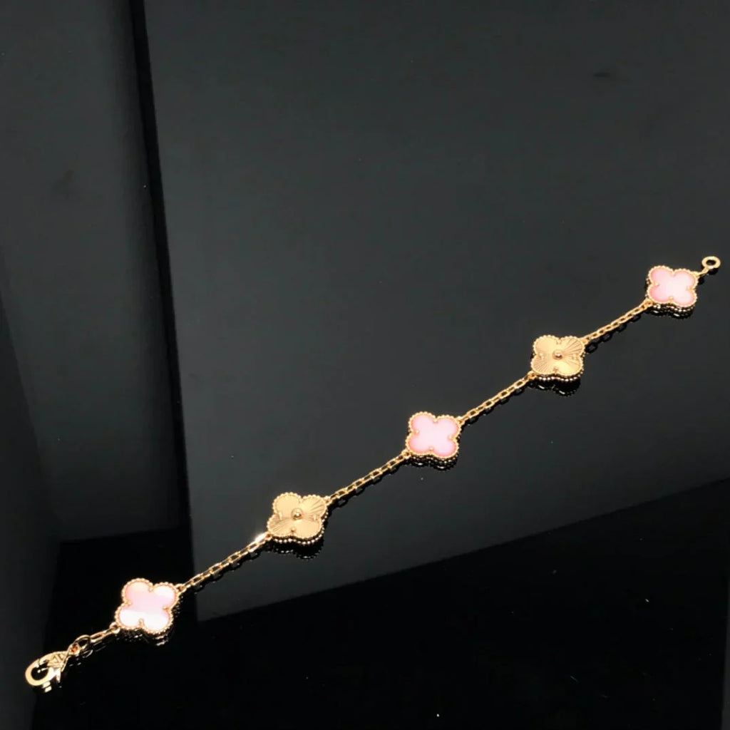 [Dream]New  CLOVER 5 MOTIFS  PINK MOP BRACELET COLLECTION