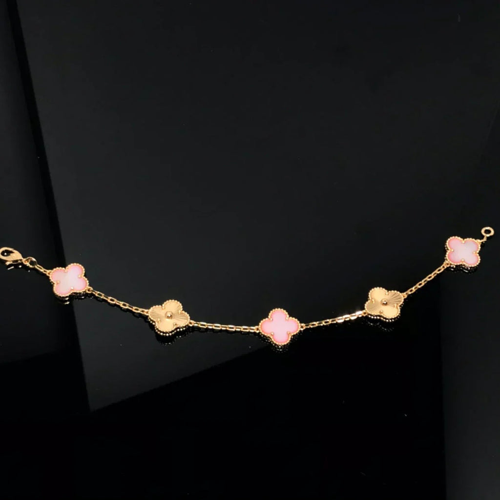[Dream]New  CLOVER 5 MOTIFS  PINK MOP BRACELET COLLECTION