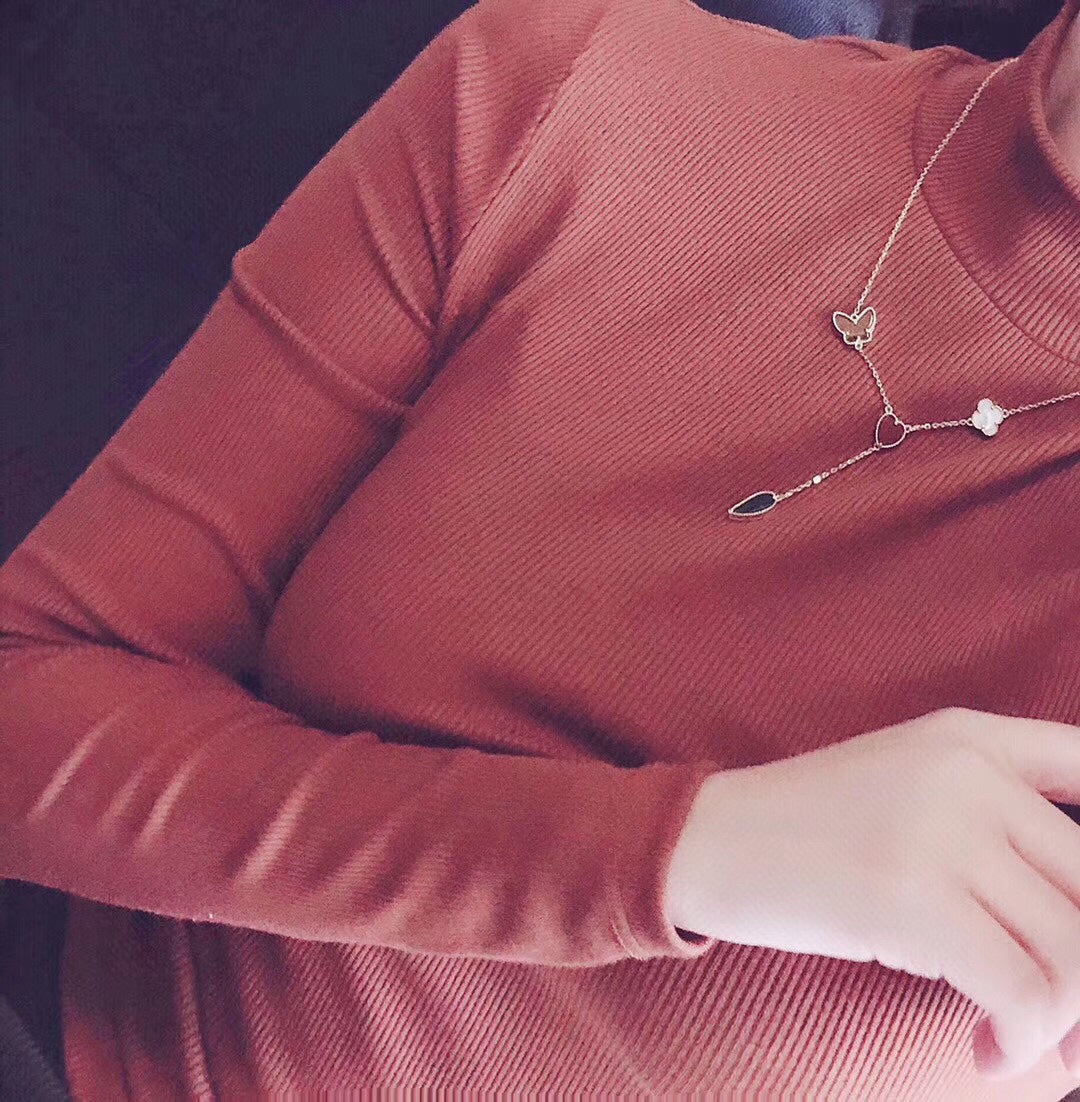 ¡®Dream¡¯LUCKY SPRING 4 MOTIFS ROSE GOLD NECKLACE