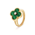 ¡®Dream¡¯CLOVER MALACHITE RING GOLD DIAMOND